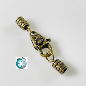 End Cap Flower Clasp Set-IN5 Brass