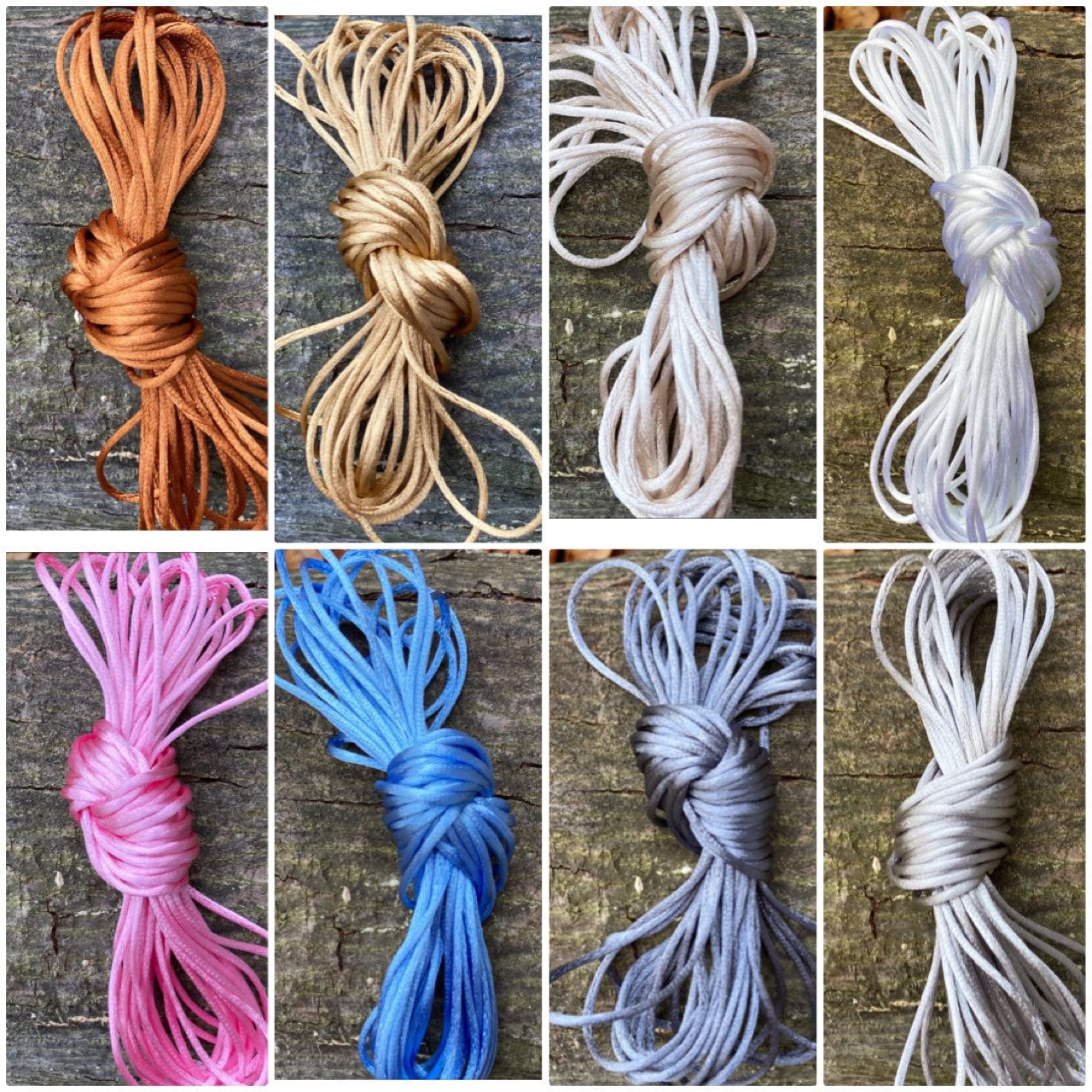 Bastex 2mm Nylon Satin Silk Cords with 21 Colors. Over 280 Yards. Rat Tail  Cord Perfect for Jewelry Making, Necklace Beading, Macrame, Knotting