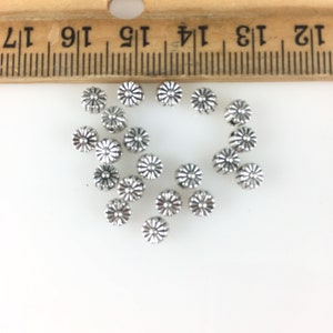 Tinny Silver Alloy 4.5mm daisy beads/20, 50 or 100 BULK image 3