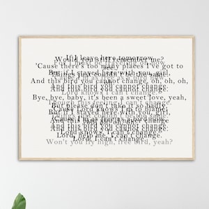 Letras desordenadas de Lynyrd Skynyrd Freebird Art Descarga digital Archivo - Impresiones Sala de música grande Cita Artista Banda de música Estilo vintage