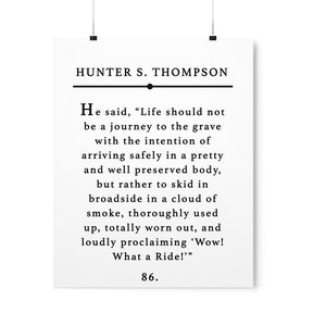 Hunter S. Thompson Wild Ride Digital Print Instant Download Quote Book Page