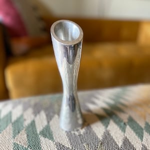 Nambe studio silver spiral candlestick numbered limited edition stamped 7” candle holder limited edition modern abstract art deco