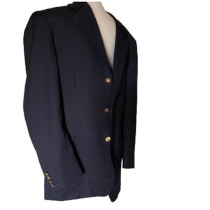 Lou Myles Disegnatore Navy Blue with Gold Button detail Blazer Suit Jacket Sz 41 Designer Unisex