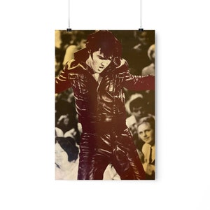 Vintage Elvis Presley Performing Stage Premium Matte Vertical Poster Print Various Sizes