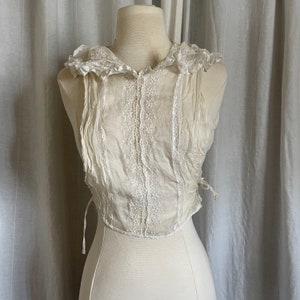 ann phillips white vintage front panel collar top one size sweater insert faux collar women’s dickie