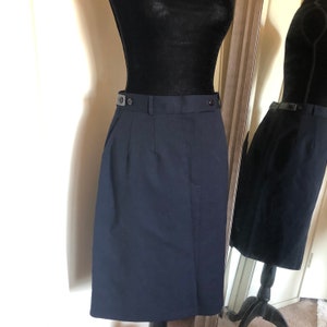 Vintage Harve Benard Wool Blue Pencil Skirt sz 10