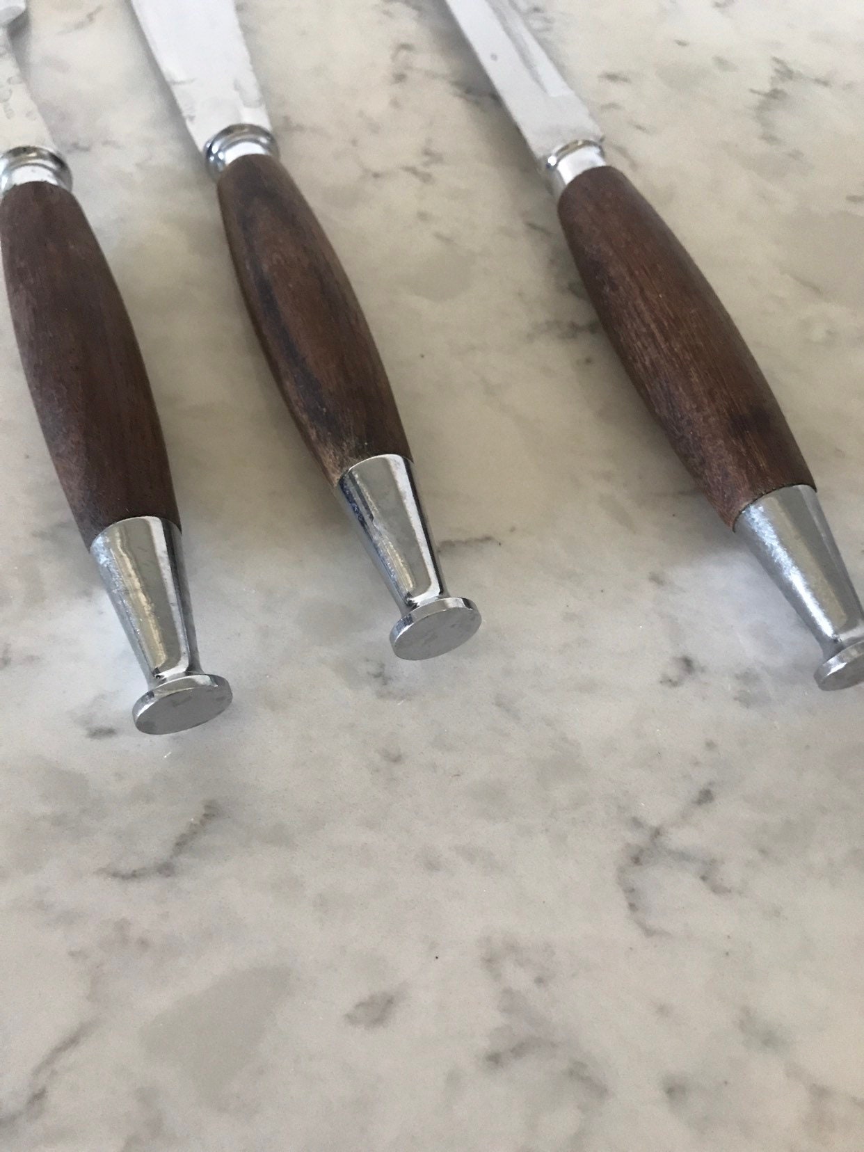 Vintage Mid Century Gensico Japan Carving Knives Set Stainless Steel