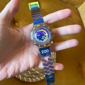 Vintage Swatch coming tide scuba diver watch 1990s collectible waterproof