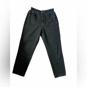 Lee women’s straight leg vintage black washed jeans elastic waist sz 8