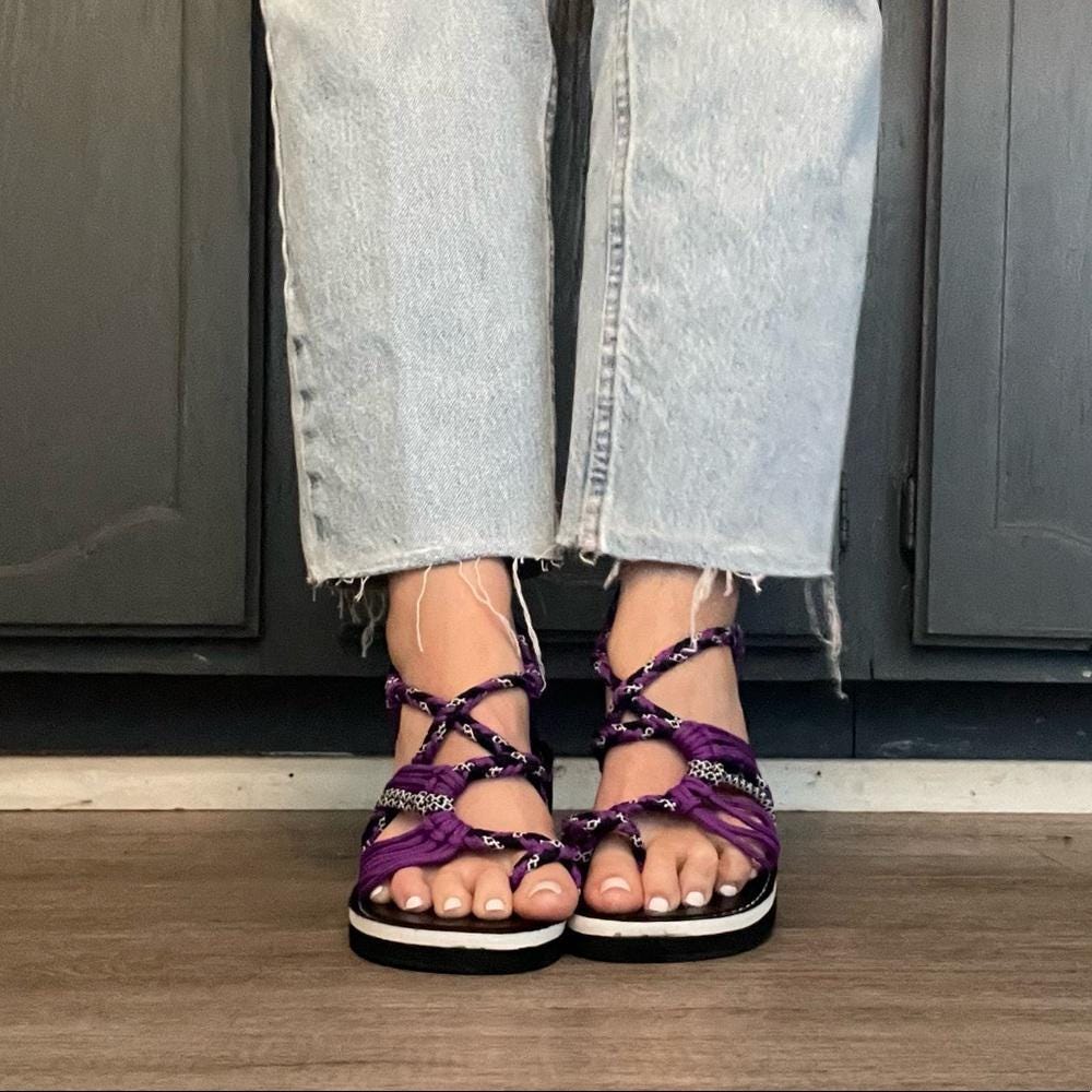 Palm Leaf Summer Handmade Breathable Bandage Beach Flat Sandals