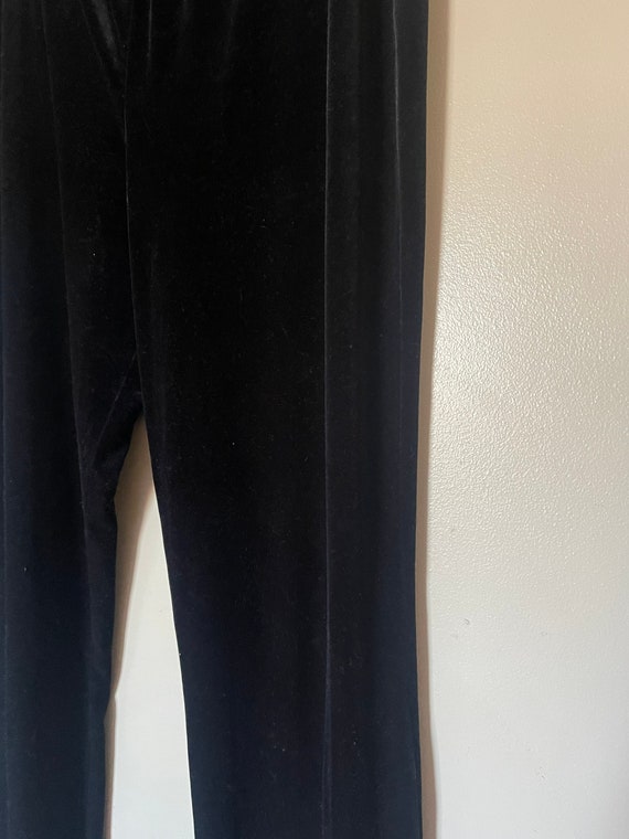 vintage 90s clio black wide leg velvet high rise … - image 5