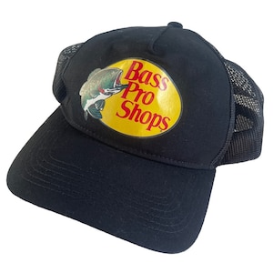 Bass Pro Shops Outdoor Fishing Trucker Hat Mesh Cap Adjustable SnapBack Black