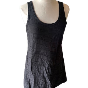 Dotti black ruffled short sleeveless mini shift dress Sz small