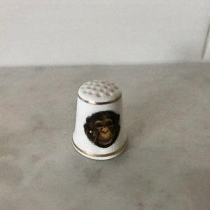 Royal tara chimp monkey thimble made in Ireland handpainted collectible UK
