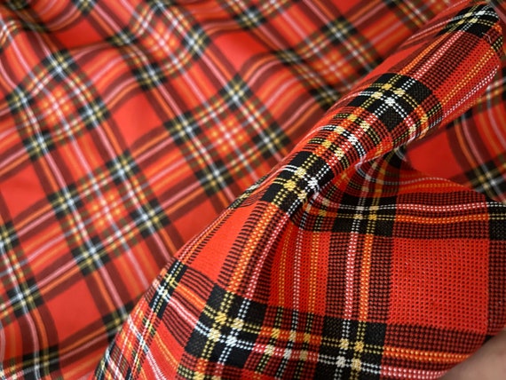 vintage 1970s red plaid maxi Polyester Pencil ski… - image 8