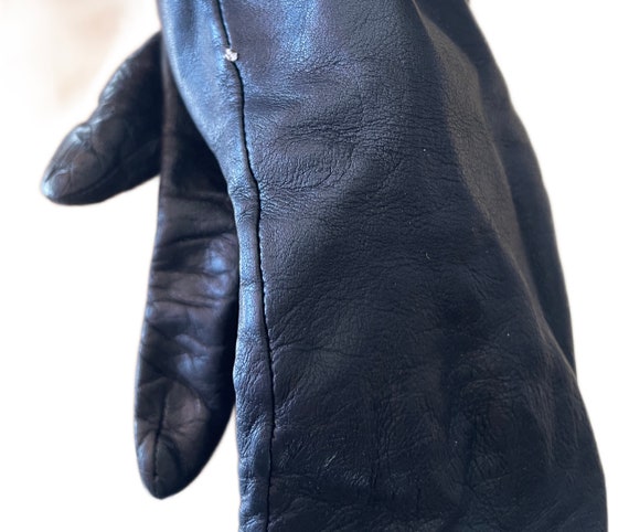 Vintage Aris 100% calf skin black leather cashmer… - image 8