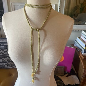 Vintage gold rope tie lariat style necklace belt multi way