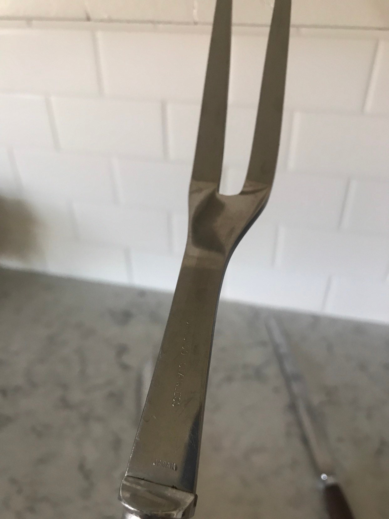 Vintage Mid Century Gensico Japan Carving Knives Set Stainless Steel