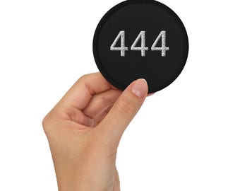 Angel Number 444 Divine Protection Black and White Embroidered Iron On Patch