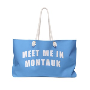 Meet Me In Montauk Movie Quote Eternal Sunshine of the Spotless Mind Large Tote Beach Overnight Weekender Bag