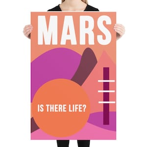 David Bowie Life on Mars Poster, Music Wall Art, Vintage, abstract, pink Rock Music Poster, Music Wall Art Decor, Rock Music Print