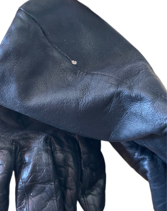 Vintage Aris 100% calf skin black leather cashmer… - image 7
