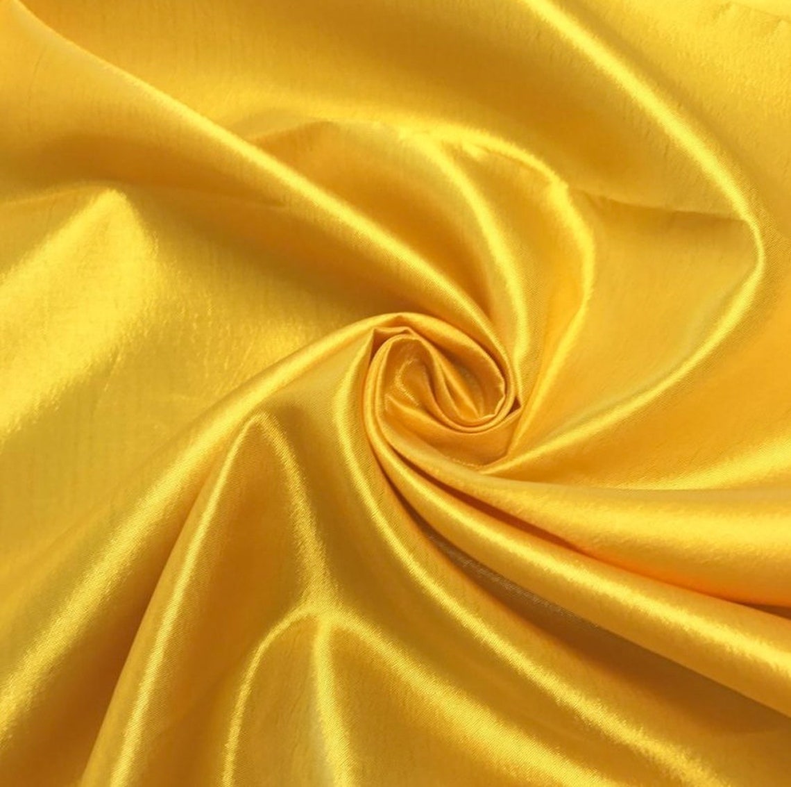 Shiny Yellow Poly Satin, Polyester Silk Fabric Remnant 3 Yards Etsy