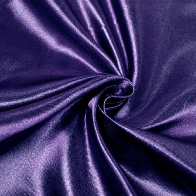 Shiny Purple Poly Satin, Polyester Silk Fabric Remnant 3 Yards Etsy