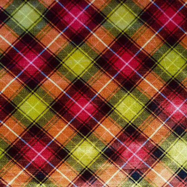 Thanksgiving Tartan Printed Linen Velvet