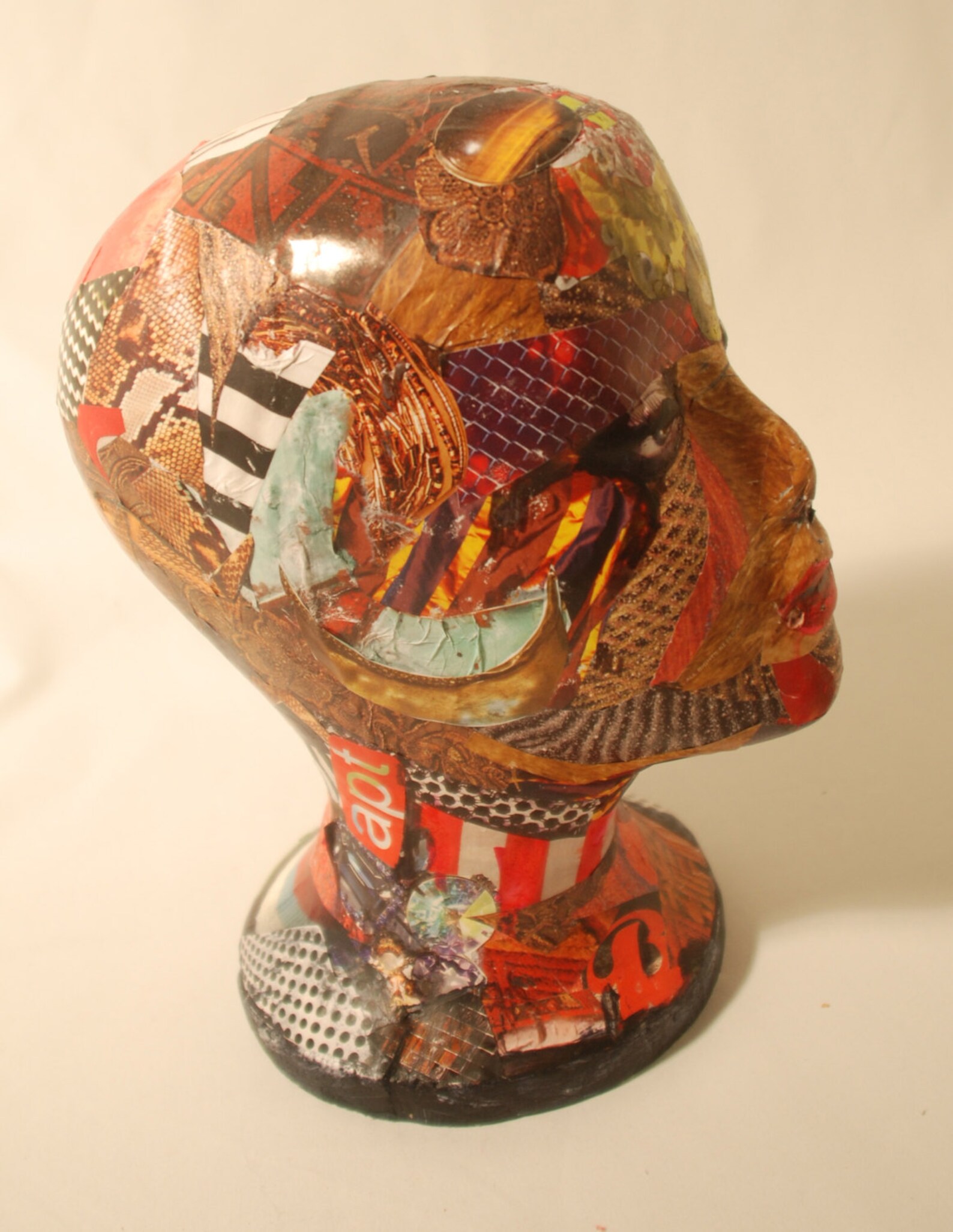 DECO Mannequin Head Display Decoupage Etsy