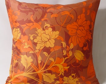 Happy Autumn Floral Decor Throw Dupioni Pillow Cover by Allagraph. Contemporary Decor Decorative Throw Pillows –Gift
