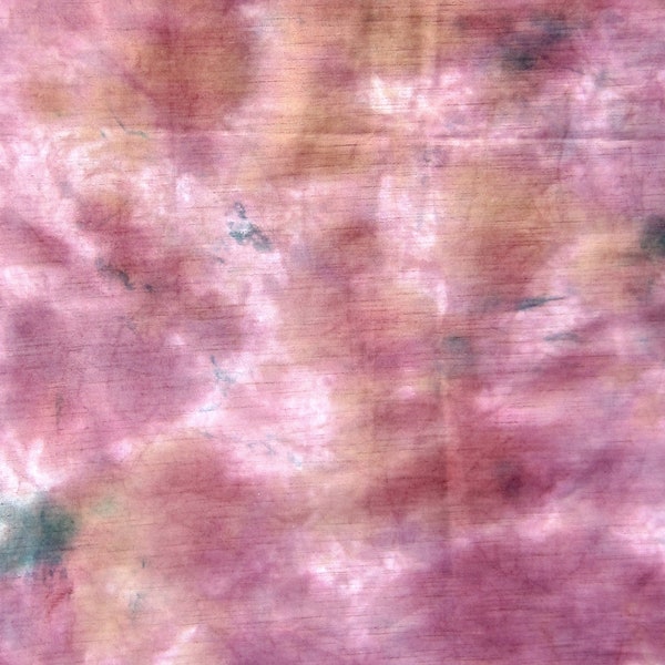 Terra Rosa Hand Painted Linen Velvet, Upholstery Fabric-Pink/Gold/Grey Mix