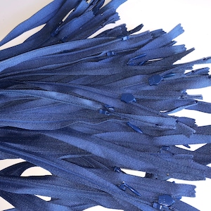 Satz von 5- Marine blau Conceal, geschlossen Ende Reißverschlüsse