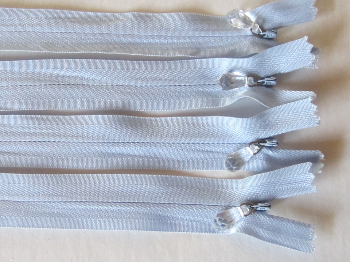 4 Pack Light Blue Invisible Zippers with Tear Drop Etsy