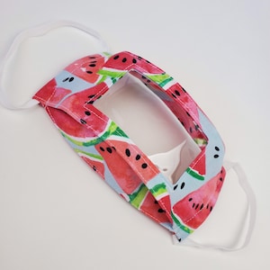 Clear Window Face Mask For the Deaf and Hearing Impaired Watermelon