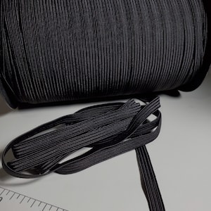 FAST SHIPPING — 1/4 inch Black Elastic, 10 yards