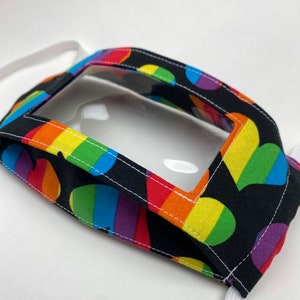 Clear Window Face Mask For the Deaf and Hearing Impaired Rainbow Hearts