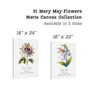 Mary May Flowers Canvas: Catholic Marian Garden Art - Elegant Floral Wall Decor