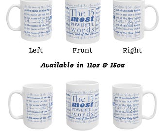 Catholic Christmas Mug: "In the Name of the Father" Prayer Gift