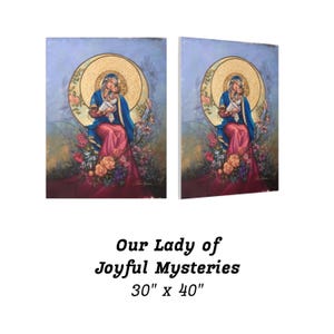 Our Lady of the Joyful Mysteries Rosary Canvas Print, Catholic Home ...