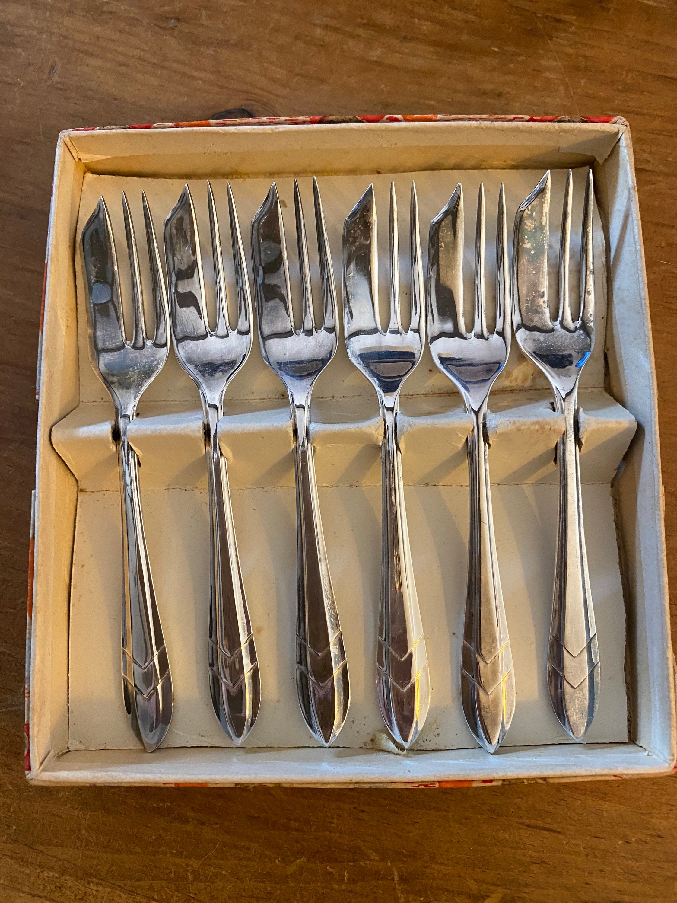Set of 6 Loxley pastry forks Sheffield England silverplate Etsy