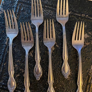 Rogers Bros 6 salad dessert forks Lady Dinsmore 1955