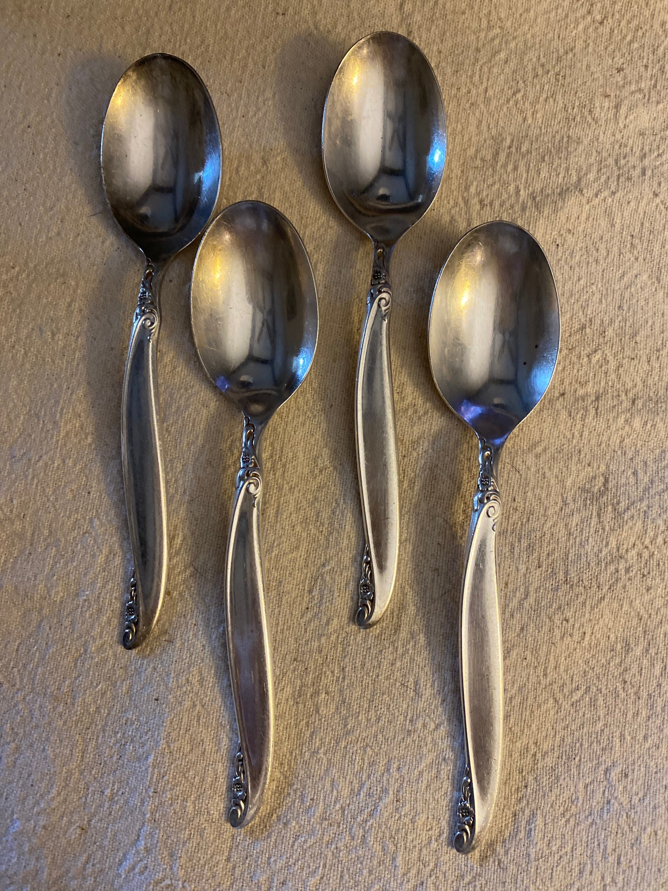 4  International Silver 1847 Rogers Bros  LEILANI  Silverplate Place Soup Spoons 