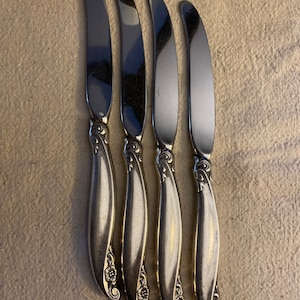 4er Set Leilani by Rogers Bros Silverplate Tafelmesser 1961