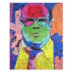 Chris Farley Art Mixed Abstrakte Pop Art Gemälde Druck auf Leinwand SNL NYC Kunstwerk Klassisch Samstag Nacht Live Moderne Wohnkultur Einrichtung