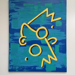 Bart Simpson Pintura Os Simpsons Arte Arte em Quadrinhos Acrílico Filme Arte Pop Art Clássico Moderno Arte Abstrata Arte de Desenho Animado Decoração de Casa Presente