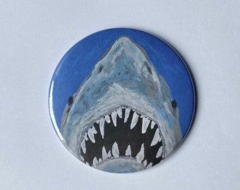 JAWS 3" Universal Studios Souvenir Button Pinback Disneyland Disney World Badge Pin Shark Fish Ocean Shark Week Pin Button