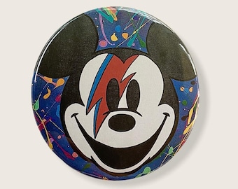 Mickey Mouse x David Bowie Disneyland 3" Magnet Disney World Ziggy Stardust Souvenir Painting Art Magnet