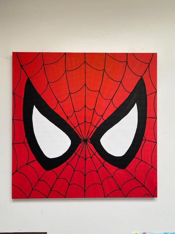 Spider-Man Pintura Spiderman Arte Cómic Arte Acrílico Película - Etsy México