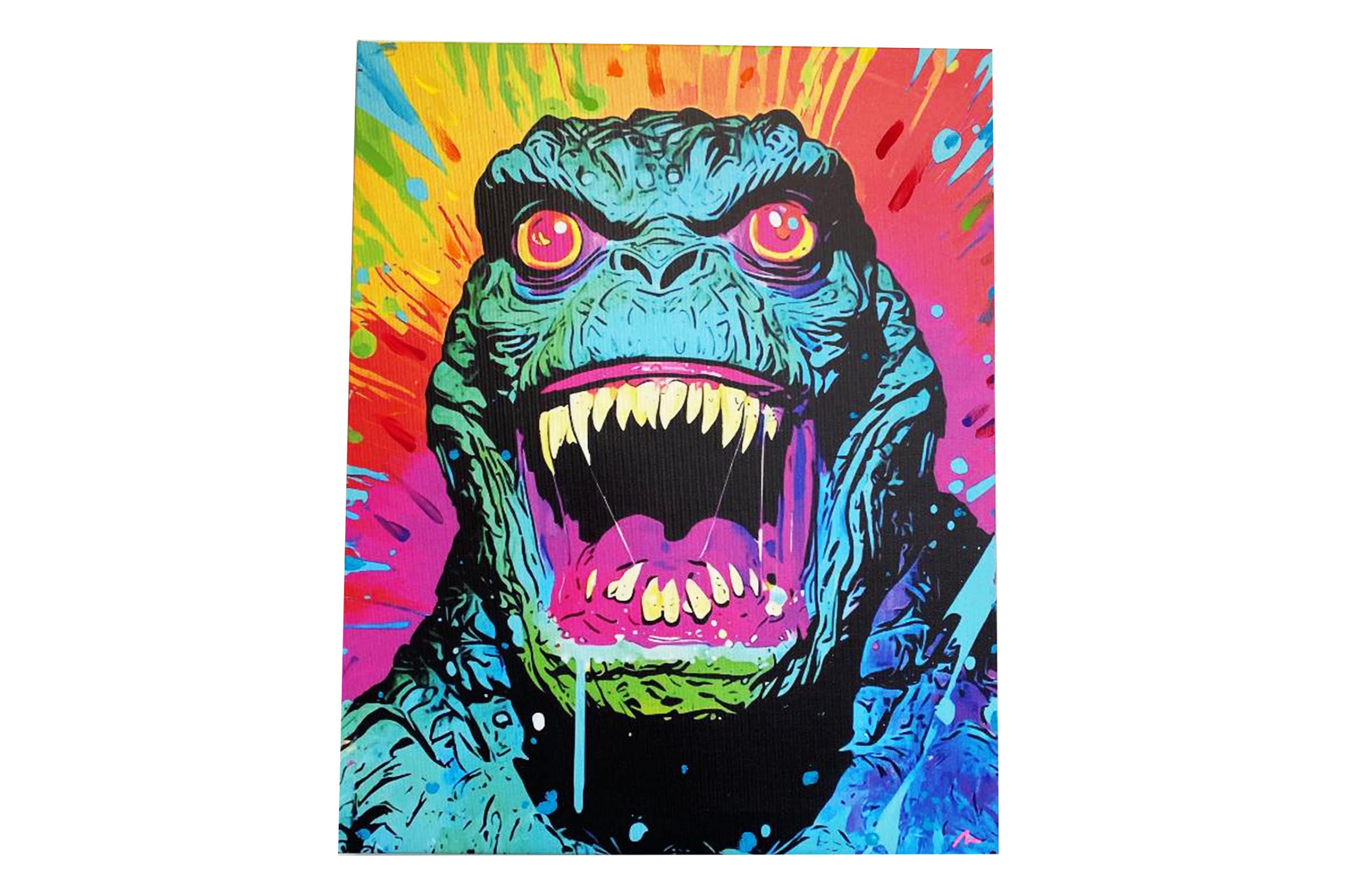 Godzilla Pop Art Abstract Horror Print Modern Art Comic Art Film